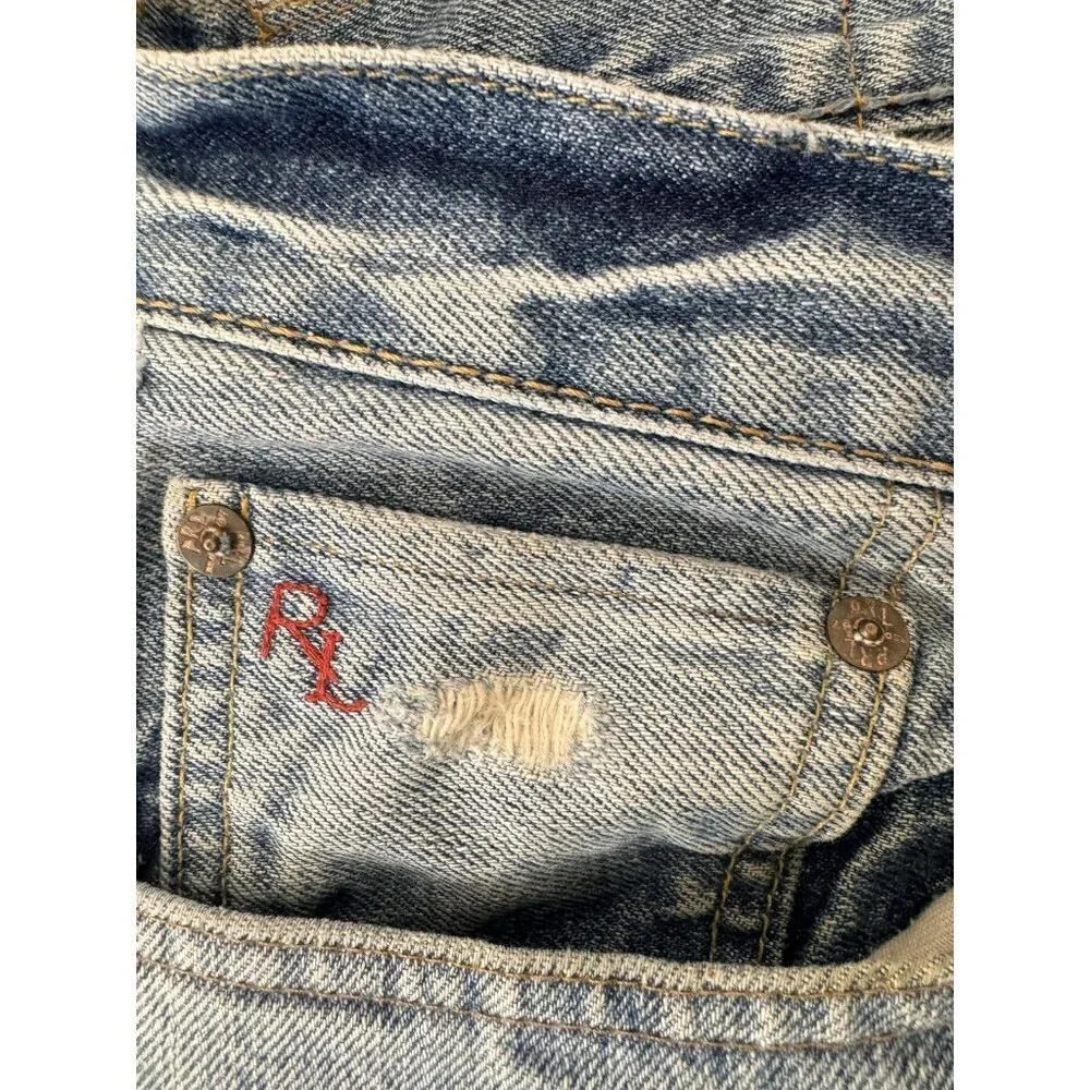Polo Ralph Lauren Jeans 30x30 Light Wash Straight Fit Vintage Fade Denim
